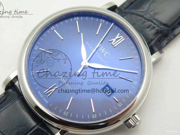 MIROTIME 0324 Portofino Automatic SS FKF 1:1 Best Edition Blue Dial on Blue Leather Strap A Cozy 7133